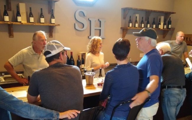 Guests enjoying the wine bar at South Hill